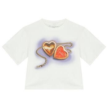 Girls Ivory Heart T-Shirt