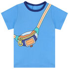 Younger Boys Blue Crossbody Bag Shorts Set, 1, hi-res
