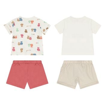 Baby Boys White & Beige Shorts Set ( 2-Pack ) 