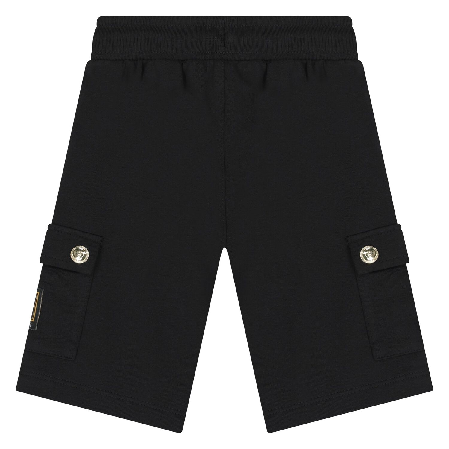 Younger Boys Black Logo Shorts, 1, hi-res