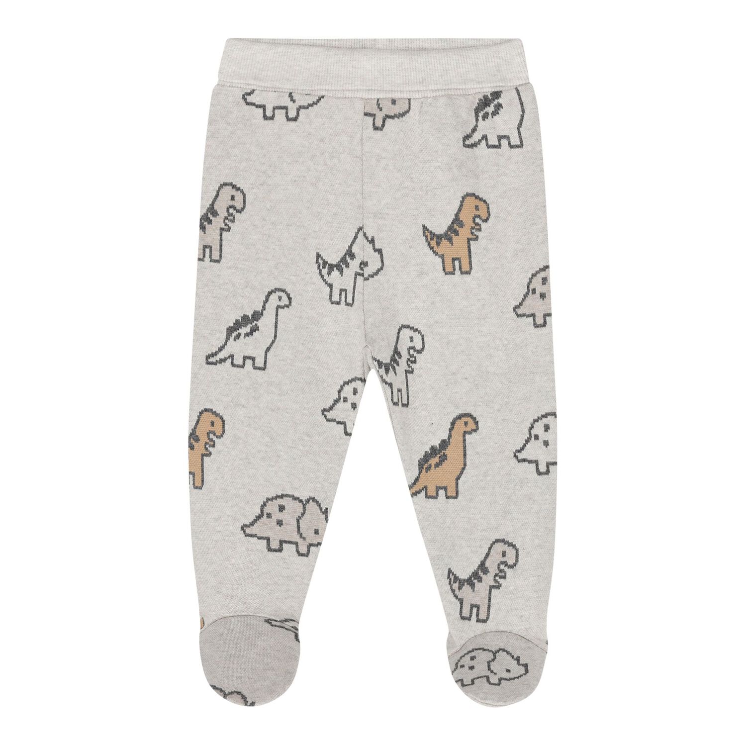 Baby Boys Grey Dinosaur 2 Piece Babygrow, 1, hi-res