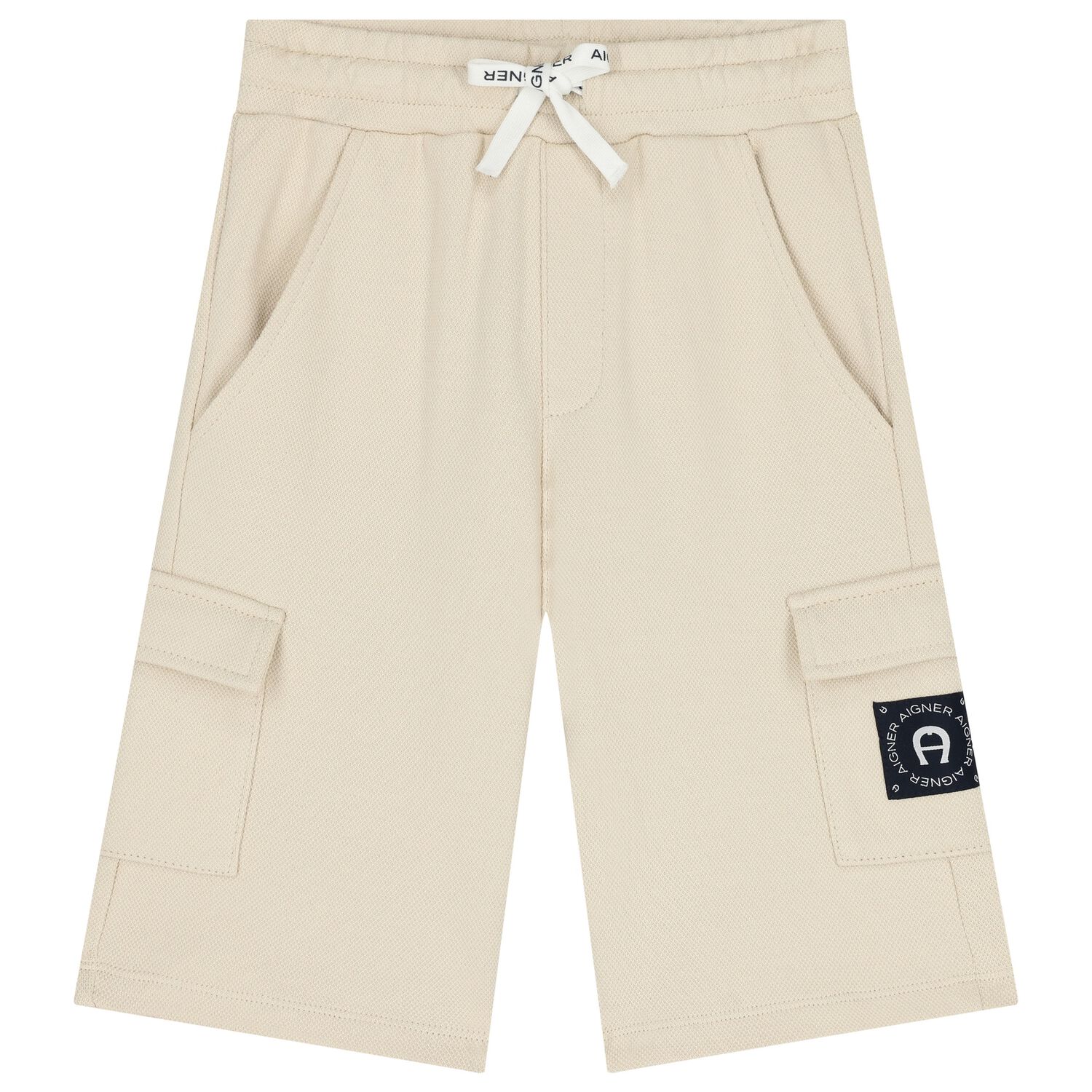 Boys Beige Logo Shorts, 1, hi-res image number null