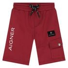 Younger Boys Red Logo Shorts , 3, hi-res