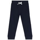Younger Boys Navy Blue & White Logo Tracksuit, 1, hi-res