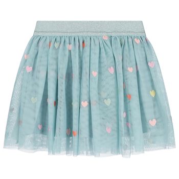 Girls Green Heart Tulle Skirt