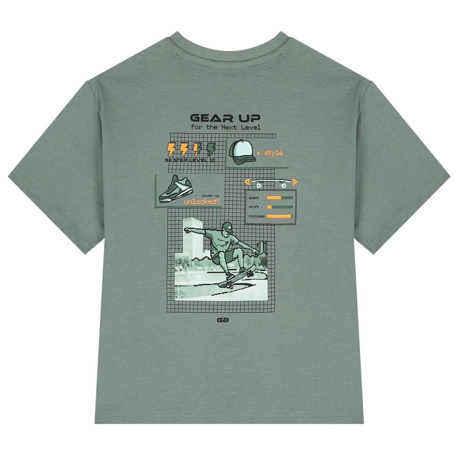 Boys Green Skate T-Shirt, 1, hi-res