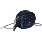 Girls Navy Logo Sequins Belt Bag, 1, hi-res
