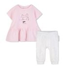 Baby Girls Pink & White Leggings Set, 1, hi-res