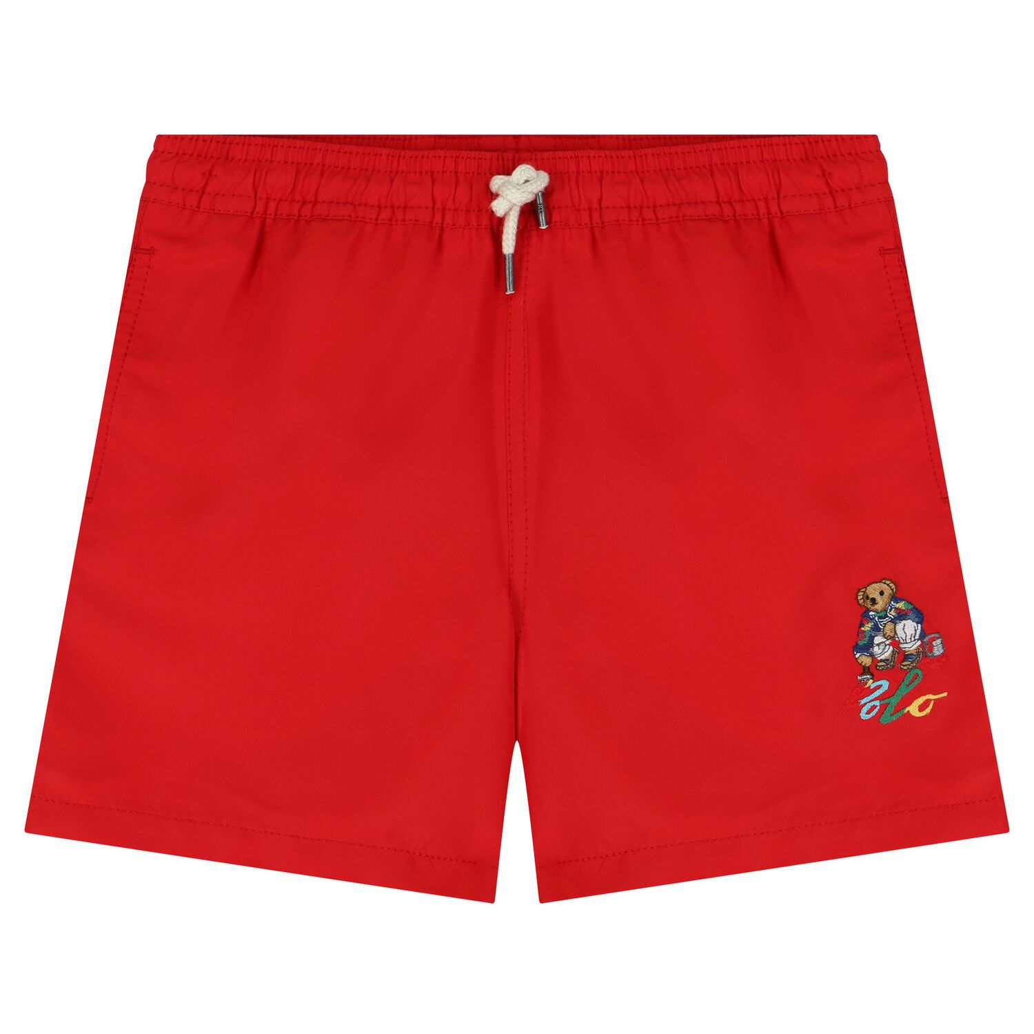 Boys Red Logo Swimshorts, 2, hi-res