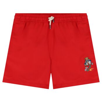 Boys Red Logo Swimshorts