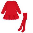 Girls Red Heart Dress Set, 1, hi-res