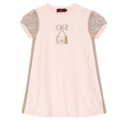 Girls Pink Logo Dress, 1, hi-res