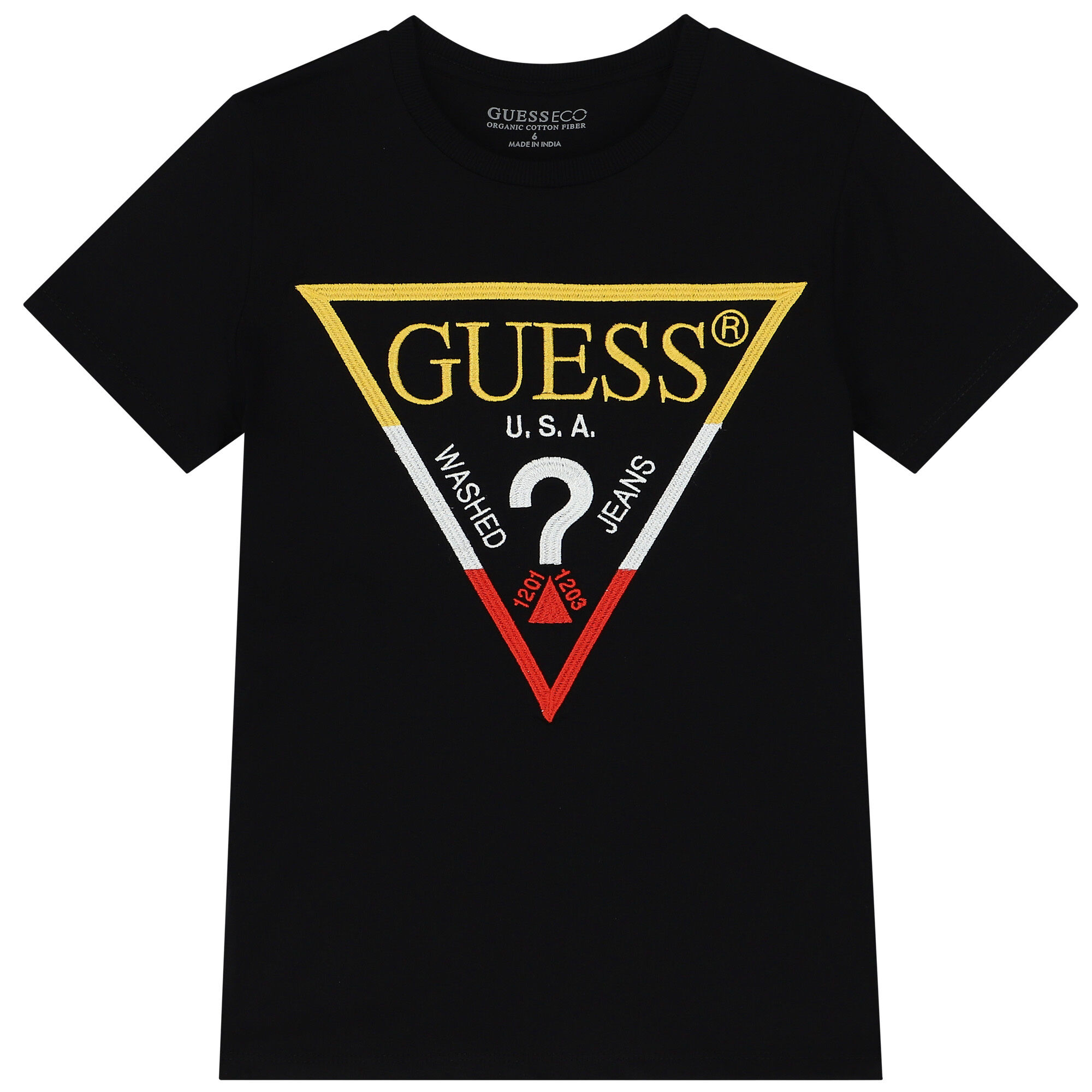 Guess Boys Black Logo T Shirt Junior Couture UK