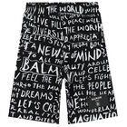 Boys Black & White Logo Shorts, 1, hi-res