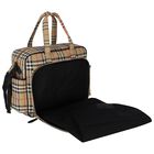 Beige Vintage Check Baby Changing Bag, 1, hi-res