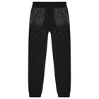 Girls Black Embellished Joggers, 1, hi-res