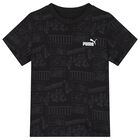 Boys Black Logo T-Shirt, 1, hi-res