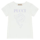 Girls White Logo T-Shirt, 1, hi-res