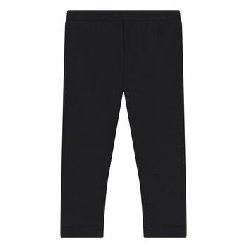 Younger Girls Black Logo Leggings