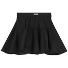 Girls Black Logo Skirt, 1, hi-res