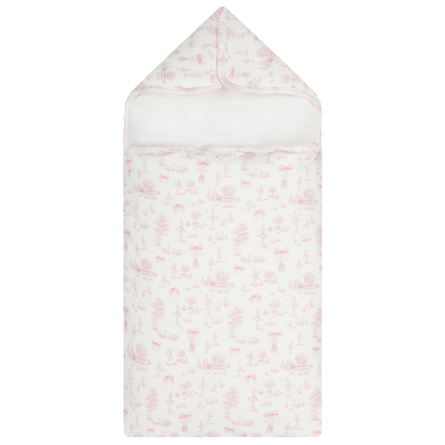 Baby Girls White & Pink Swan Nest, 1, hi-res