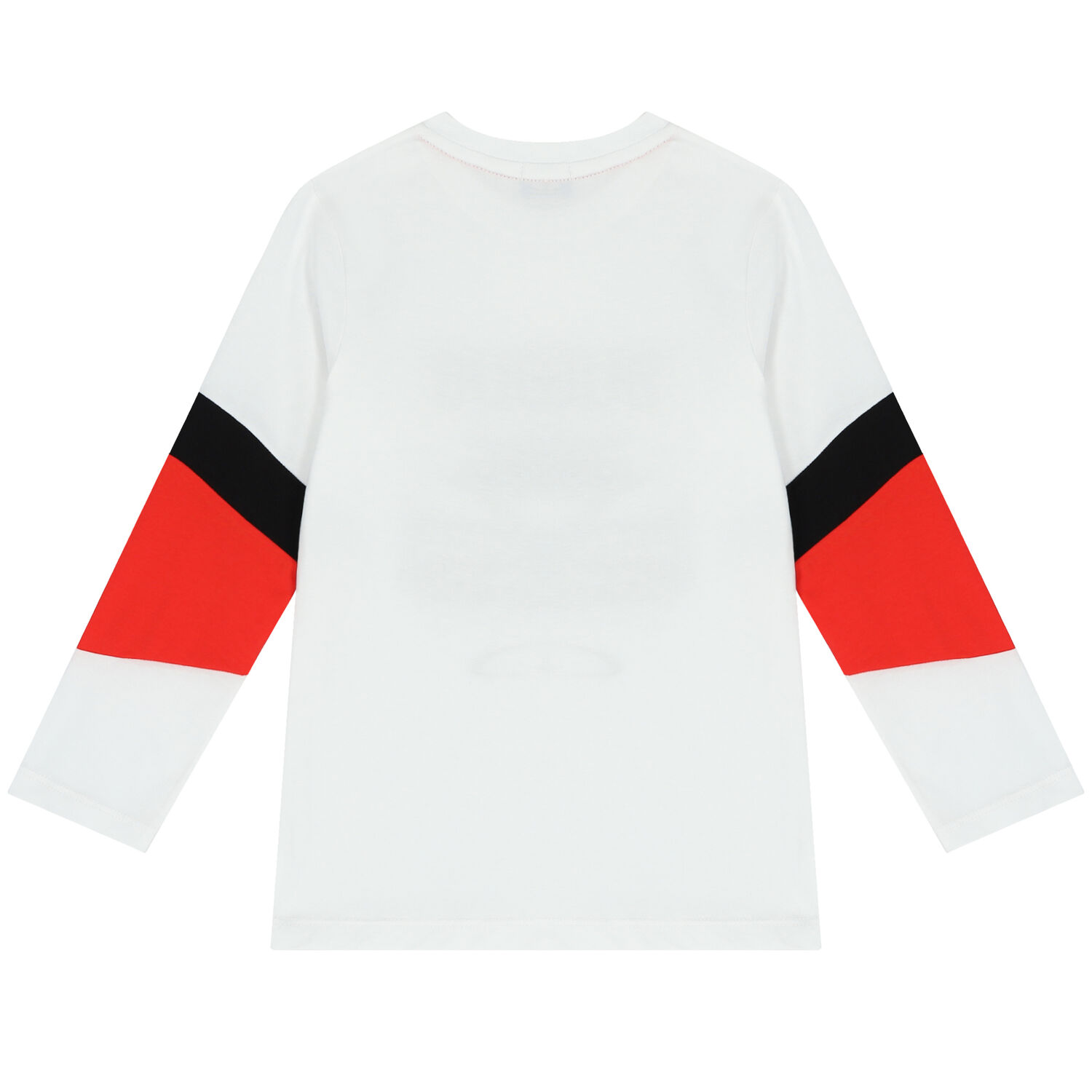 Boys White Logo Long Sleeve Top, 1, hi-res