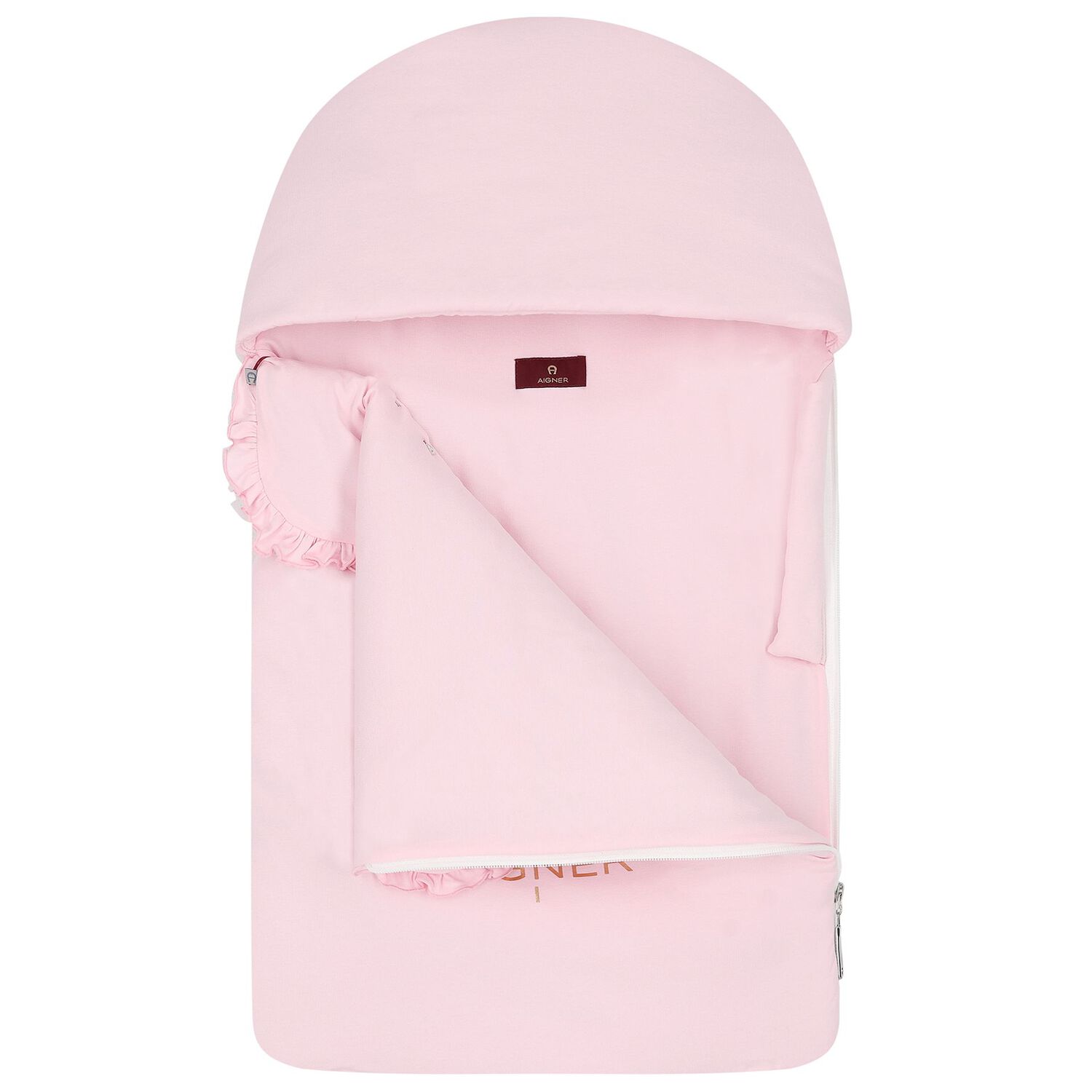 Baby Girls Pink & Gold Flower Logo Nest, 2, hi-res