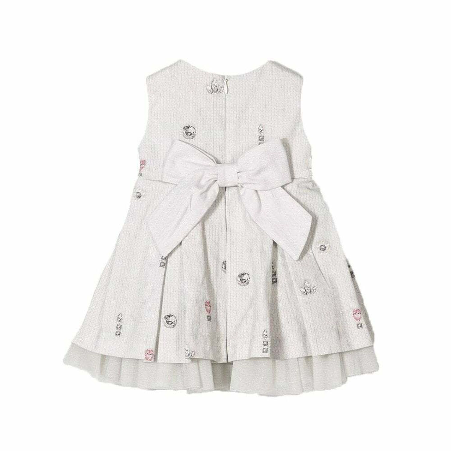Girls Grey Printed Dress, 1, hi-res