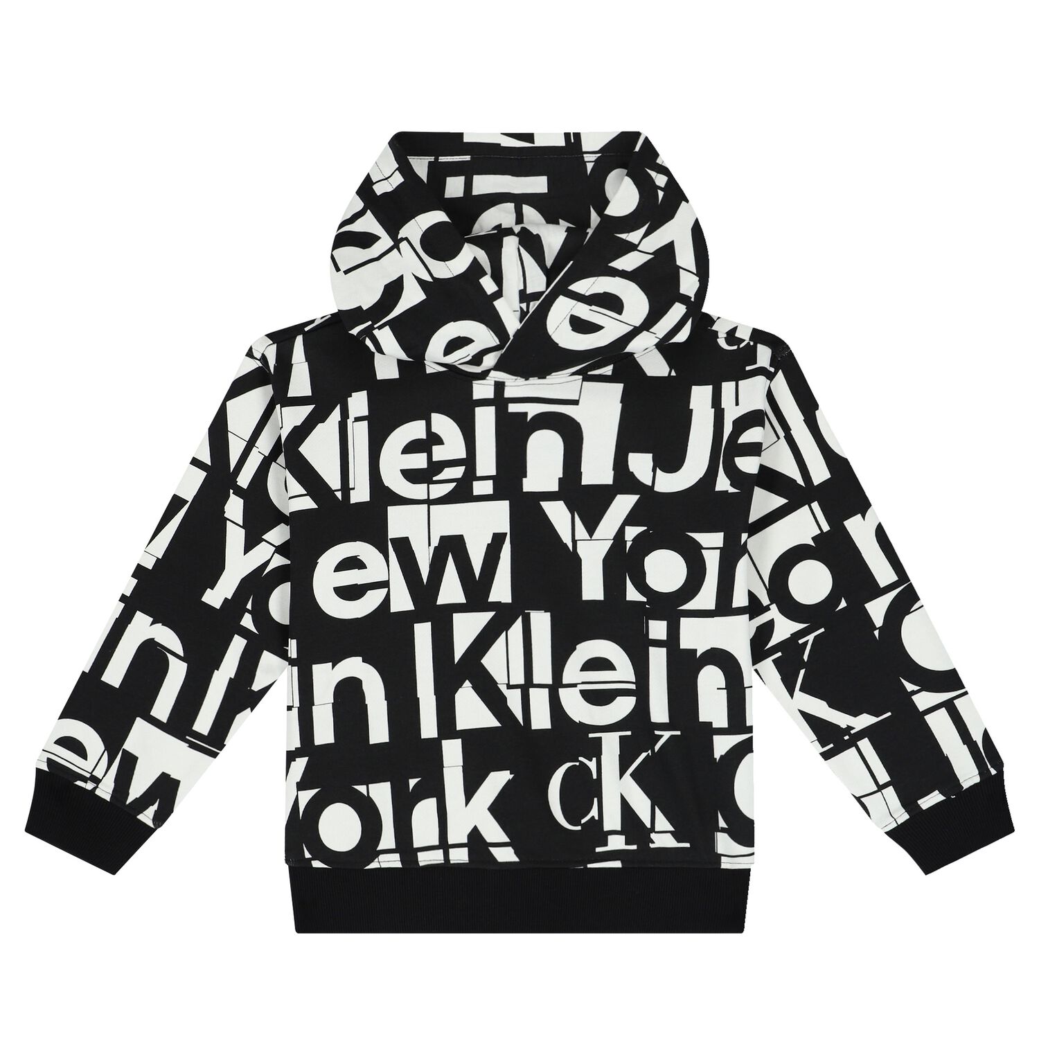 Boys Black & White Logo Hooded Top, 1, hi-res image number null
