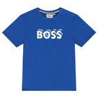 Younger Boys Blue Logo T-Shirt, 1, hi-res