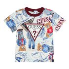 Baby Boys White & Burgundy Logo Shorts Set, 2, hi-res