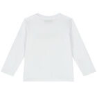 White Teddy Bear Logo Long Sleeve Top, 5, hi-res