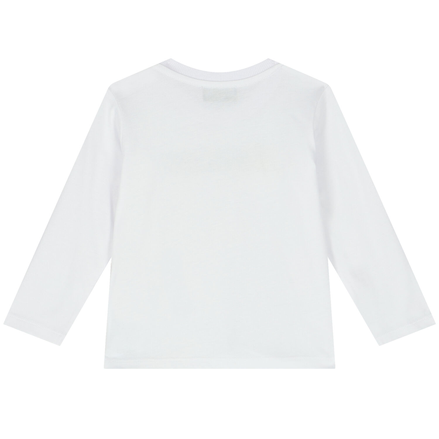 White Teddy Bear Logo Long Sleeve Top, 5, hi-res
