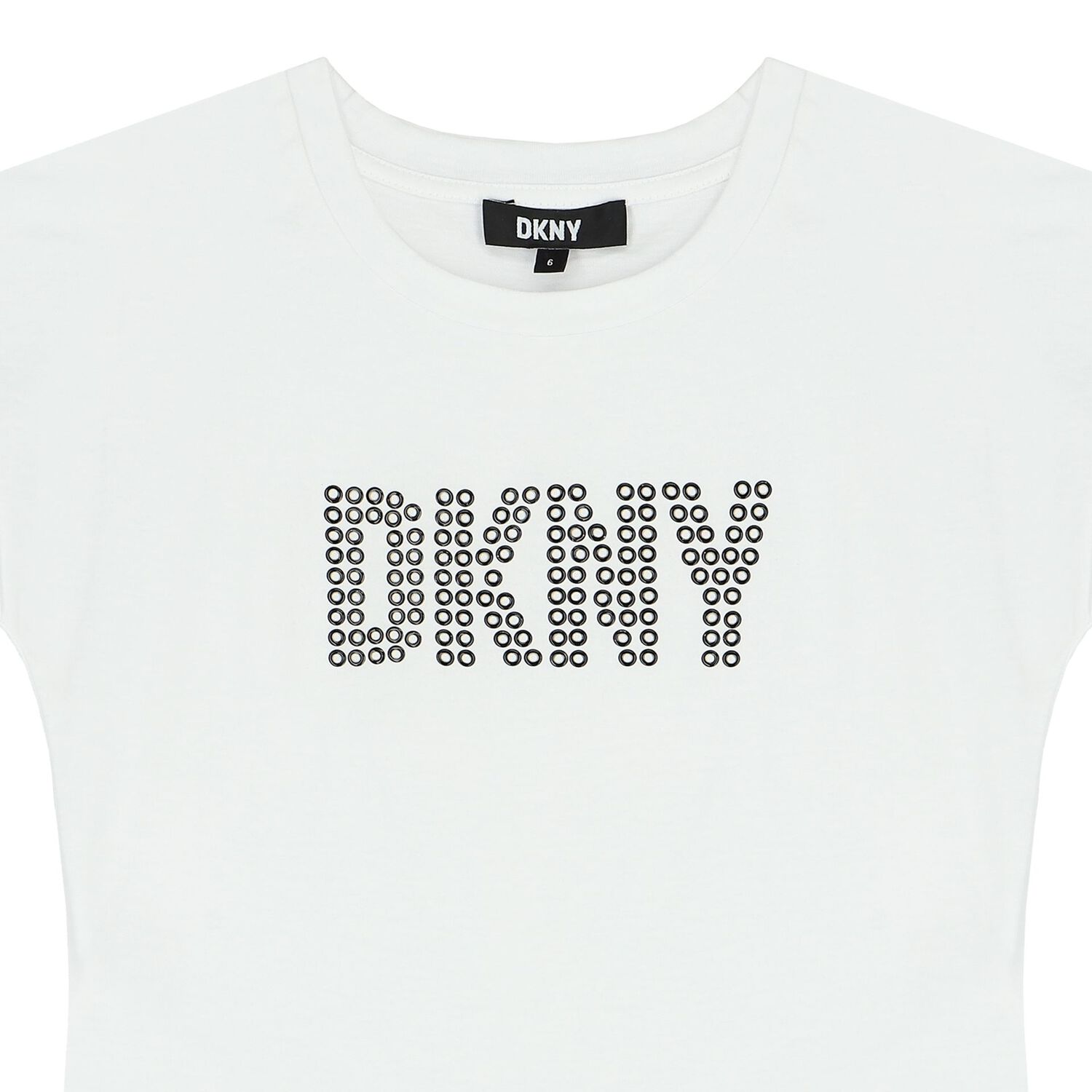 Girls White Studded Logo T-Shirt, 2, hi-res image number null