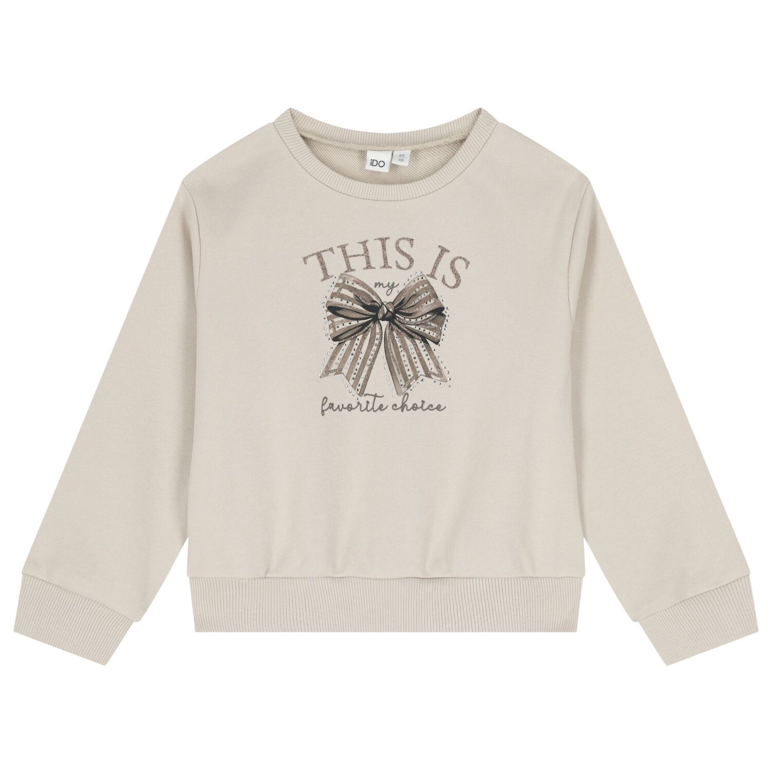 Girls Beige Bow Tracksuit, 1, hi-res
