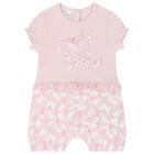 Baby Girls Pink Butterfly Romper, 1, hi-res