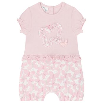Baby Girls Pink Butterfly Romper
