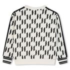 Boys White & Black Logo Sweatshirt, 1, hi-res