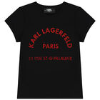 Girls Black Logo T-Shirt, 1, hi-res