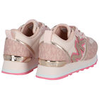 Girls Pink & Gold Logo Trainers, 1, hi-res