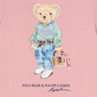Girls Pink Bear Logo Dress, 1, hi-res