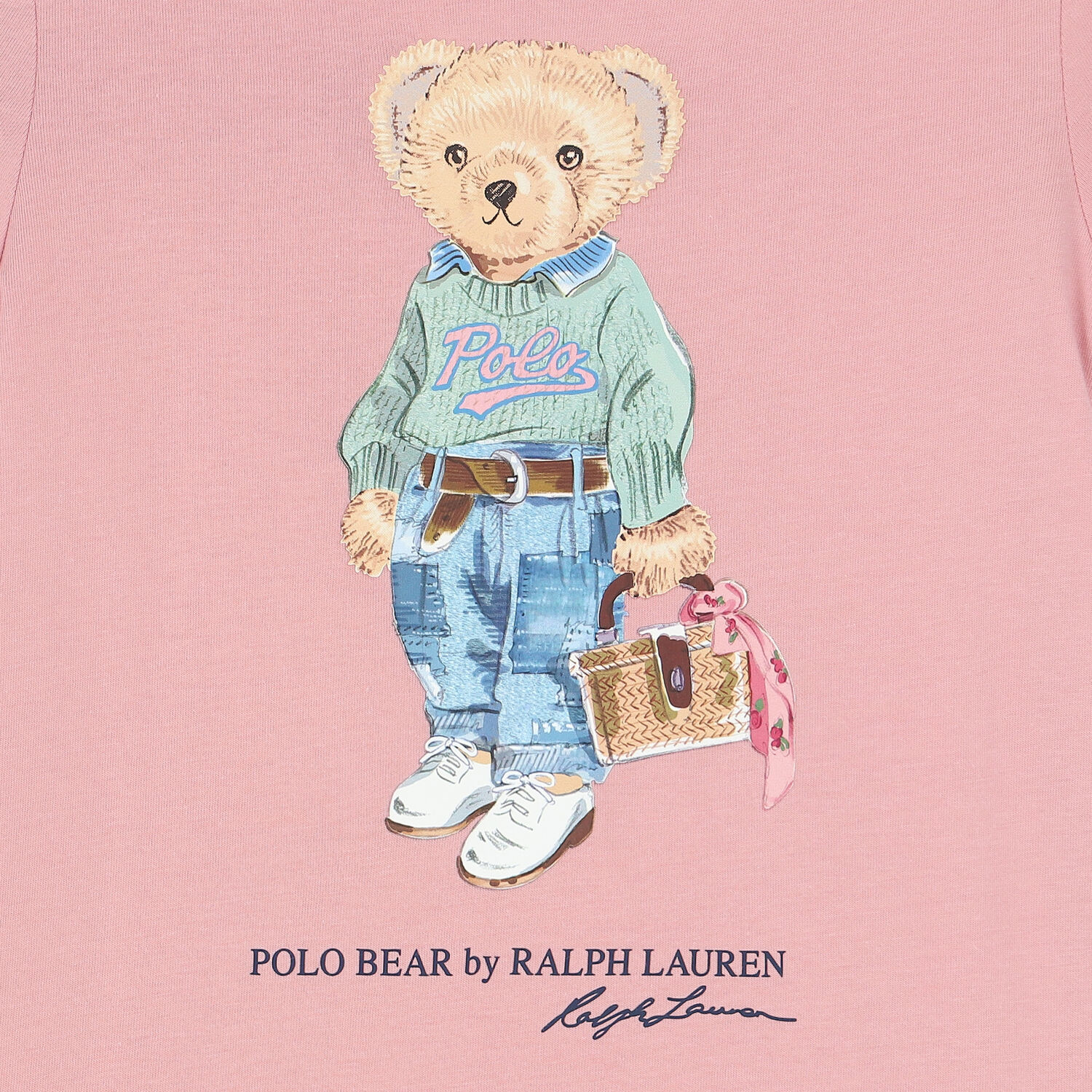 Girls Pink Bear Logo Dress, 1, hi-res