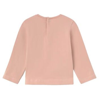 Younger Girls Pink Flower Long Sleeve Top