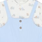 Blue & White Baby Boys Bunny Romper, 2, hi-res