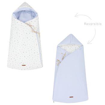 Ivory & Blue Hooded Reversible Nest