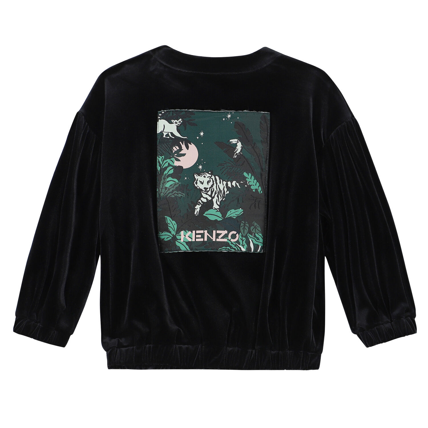 Girls Black Logo Zip Up Top, 1, hi-res