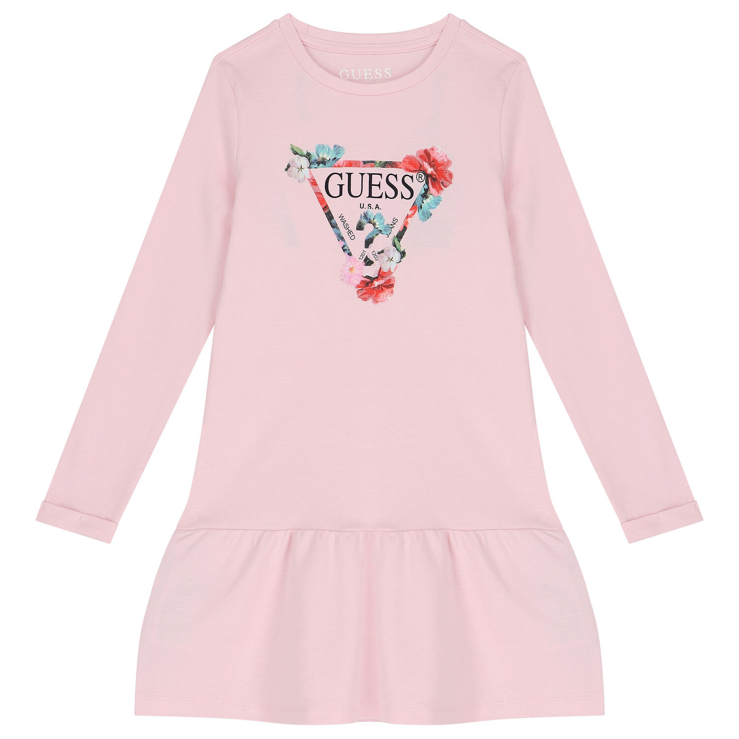 Girls Pink Logo Dress, 1, hi-res