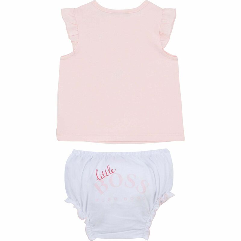 Baby Girls Pink Top & Shorts Set, 1, hi-res image number null