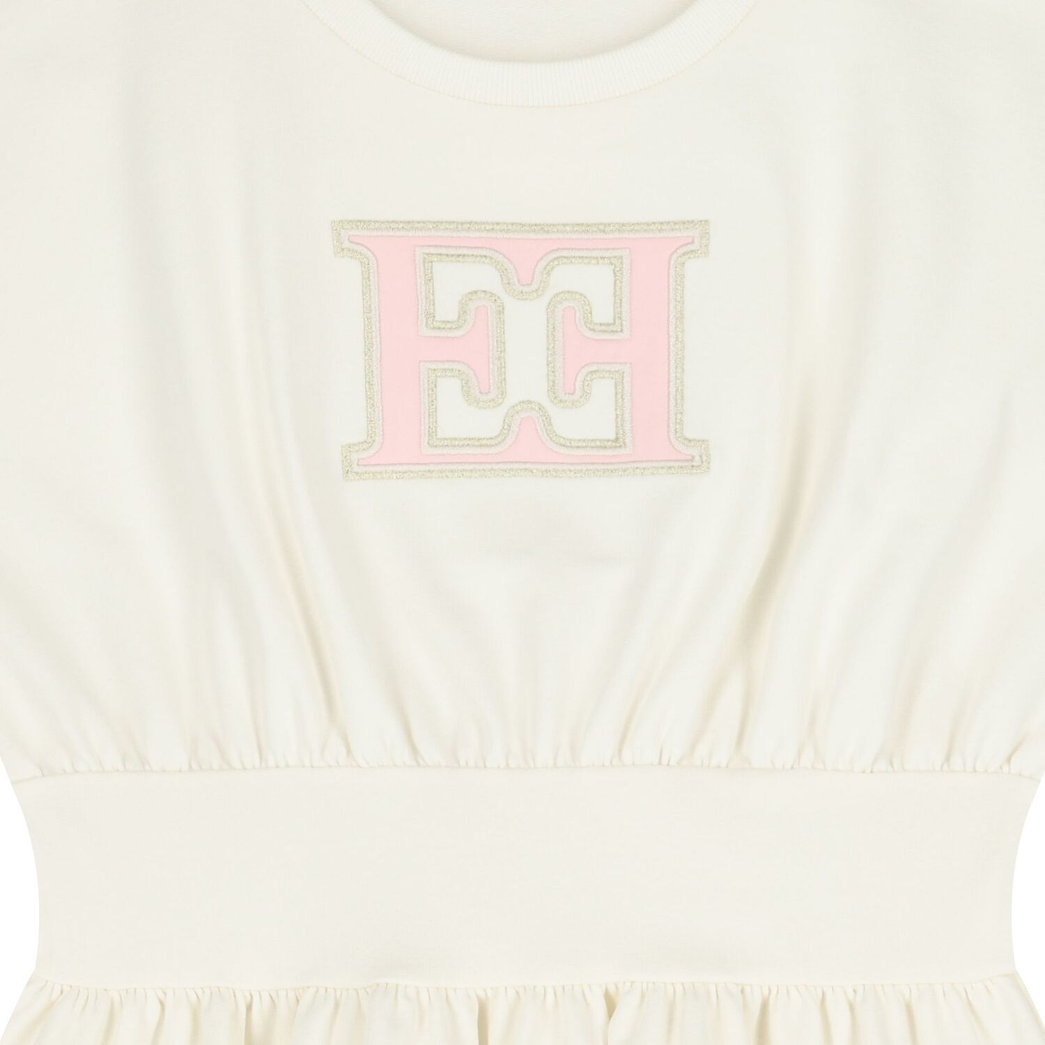 Girls Ivory Logo Dress, 1, hi-res