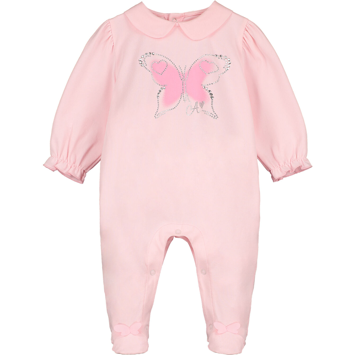 Baby Girls Pink Butterfly Babygrow, 1, hi-res image number null